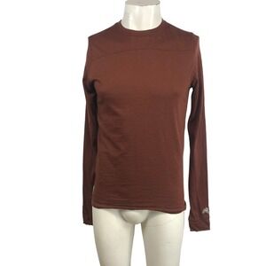 Tracksmith Brighton Base Layer Mens Long Sleeve Running Shirt Brown Merino Wool